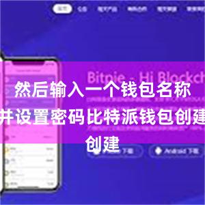 然后输入一个钱包名称并设置密码比特派钱包创建