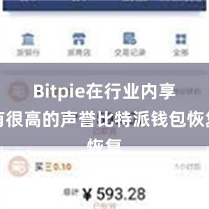 Bitpie在行业内享有很高的声誉比特派钱包恢复