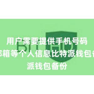 用户需要提供手机号码、邮箱等个人信息比特派钱包备份